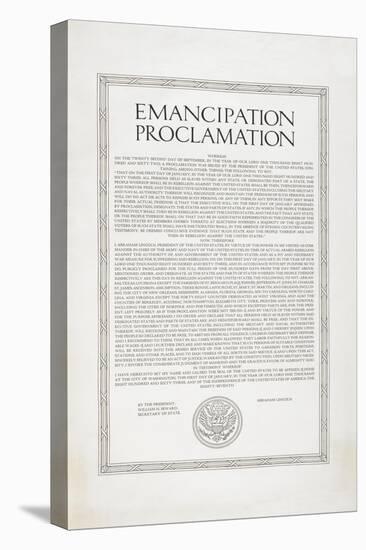 The Emancipation Proclamation. Abraham Lincoln Declares All Slaves in the United States Free-null-Premier Image Canvas