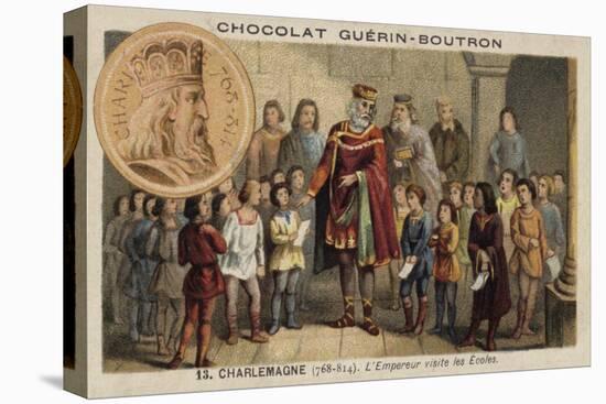 The Emperor Charlemagne Visiting a School, 814-null-Premier Image Canvas