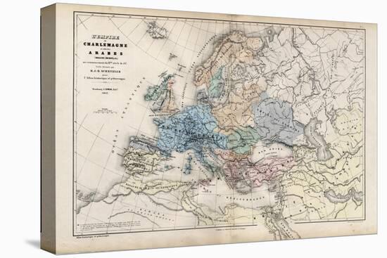 The Empire of Charlemagne, from 'Atlas Historique et Pittoresque', by M J-H Schnitzler, 1857-French School-Premier Image Canvas