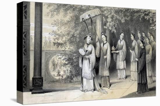 The Empress and Her Attendants Proceeding to the Temple from the Mulberry Grove, 1847-JW Giles-Premier Image Canvas