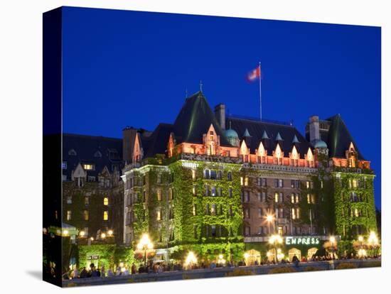 The Empress Hotel at Night, Victoria, Vancouver Island, British Columbia, Canada, North America-Martin Child-Premier Image Canvas