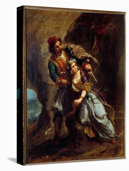 The Engagement of Abydos. Painting by Eugene Delacroix (1798-1863), 1849. H/Wood. Dim: 0,56 X 0,45-Ferdinand Victor Eugene Delacroix-Premier Image Canvas