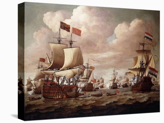 The English and Dutch Fleets Exchanging Salutes at Sea with the 'Prince' and the 'Gouden Leeuw'…-Willem van de, the Elder Velde-Premier Image Canvas