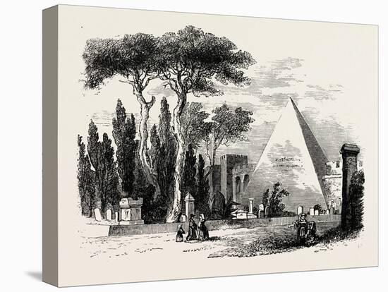 The English Cemetery and Pyramid of Caius Cestius. Rome Italy-null-Premier Image Canvas