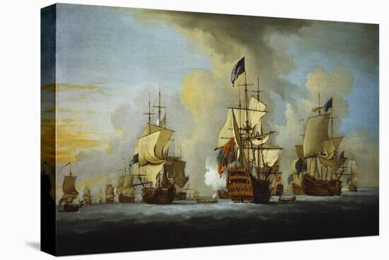 The English Fleet at Anchor with the Admiral's Ship Signalling to the Vice and Rear Admirals-Peter Monamy-Premier Image Canvas