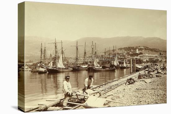 The Erection of a Pier in Yalta, 1896 (Albumen Photo)-Unknown Artist-Premier Image Canvas