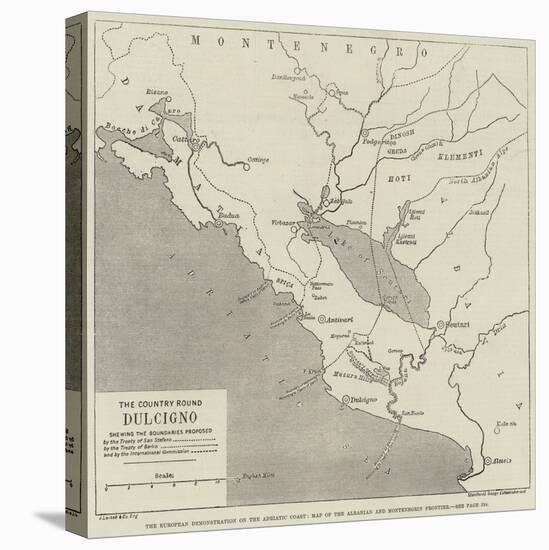 The European Demonstration on the Adriatic Coast, Map of the Albanian and Montenegrin Frontier-null-Premier Image Canvas