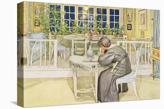 The Evening Before the Journey to England - Study Room, Published in "Lasst Licht Hinin"-Carl Larsson-Premier Image Canvas