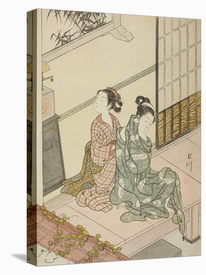 The Evening Bell of the Clock , from the series Eight Views of the Parlor , c.1766-Suzuki Harunobu-Premier Image Canvas