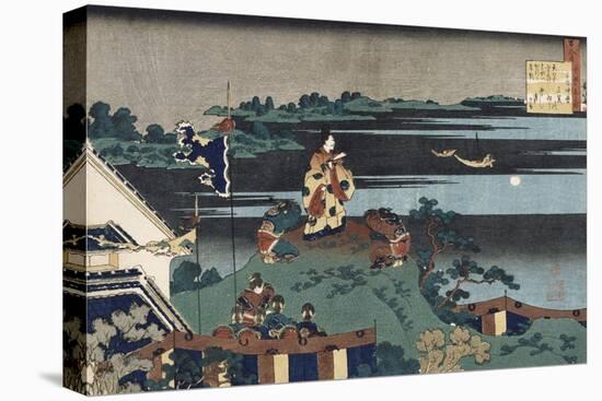The Exiled Poet Nakamaro'-Katsushika Hokusai-Premier Image Canvas