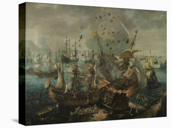 The Explosion of the Spanish Flagship during the Battle of Gibraltar, c.1621-Cornelis Claesz Van Wieringen-Premier Image Canvas