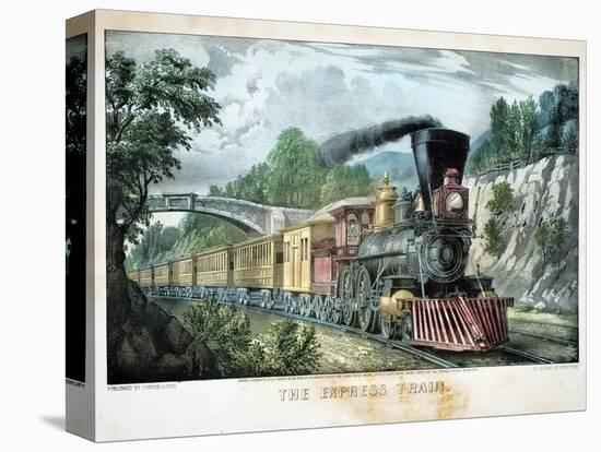 The Express Train, USA, 1870-Currier & Ives-Premier Image Canvas