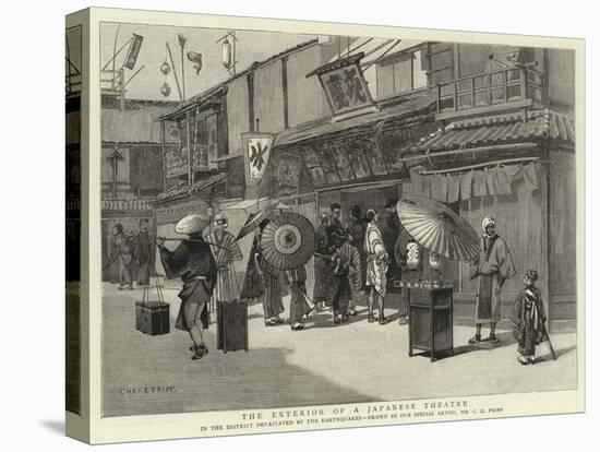 The Exterior of a Japanese Theatre-Charles Edwin Fripp-Premier Image Canvas