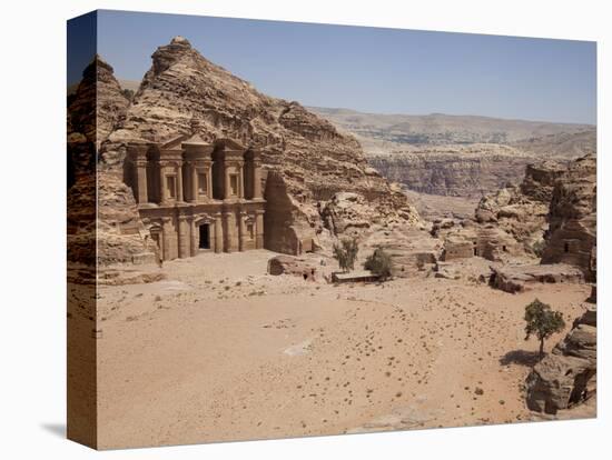 The Facade of the Monastery Carved into the Red Rock at Petra, UNESCO World Heritage Site, Jordan,-Martin Child-Premier Image Canvas