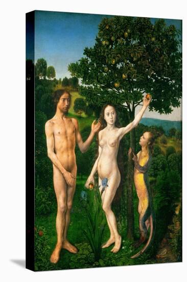The Fall. Adam and Eve tempted by the snake. Diptych of the Fall and the Redemption.-Hugo van der Goes-Premier Image Canvas