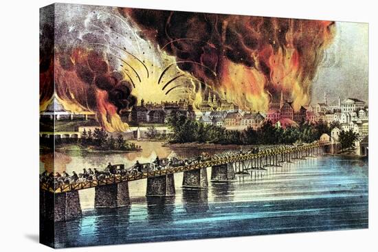 The Fall of Richmond, Virginia, American Civil War, 2 April 1865-Currier & Ives-Premier Image Canvas