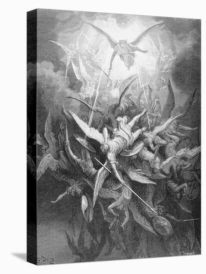 The Fall of the Rebel Angels, from Book I of 'Paradise Lost' by John Milton (1608-74) C.1868-Gustave Dor?-Premier Image Canvas