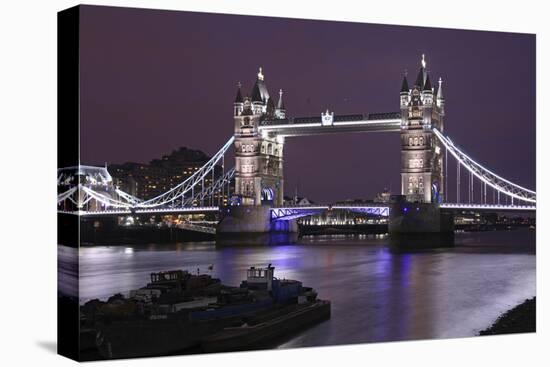 The Famous Tower Bridge in London Seen at Dusk, London, England-David Bank-Premier Image Canvas