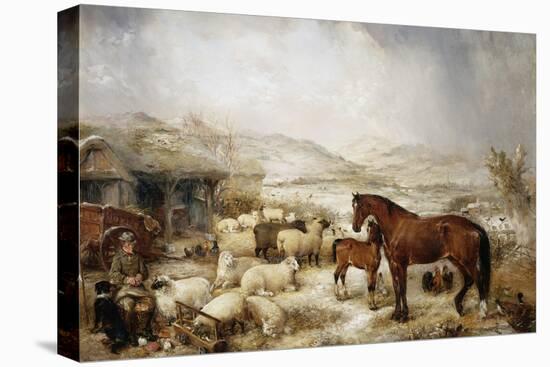 The Farmyard in Winter-Edwin Frederick Holt-Premier Image Canvas