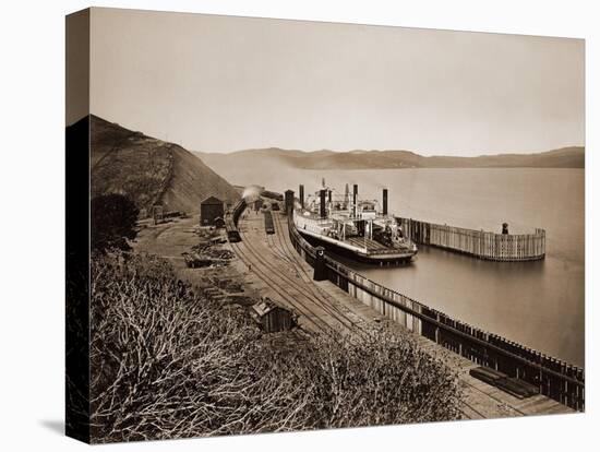 The Ferryboat "Solano", Port Costa, California, after 1879-Carleton Watkins-Stretched Canvas