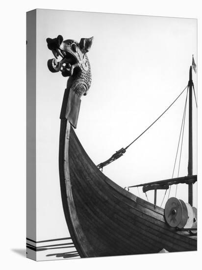 The Figurehead of the Viking Longship "Hugin" at Pegwell Bay Kent England-null-Premier Image Canvas