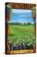 The Finger Lakes, New York - Vineyard Scene-Lantern Press-Stretched Canvas