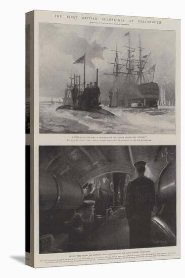 The First British Submarines at Portsmouth-Fred T. Jane-Premier Image Canvas