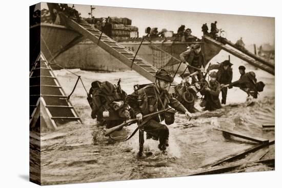 The First British Troops Disembark from the Specially Designed Landing Ladders-English Photographer-Premier Image Canvas