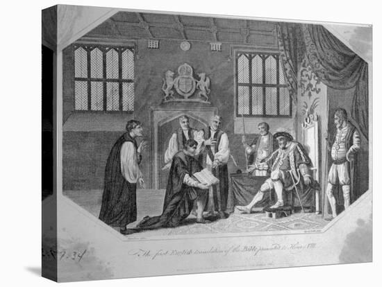 The First English Translation of the Bible Presented to Henry VIII Engraving-Bettmann-Premier Image Canvas