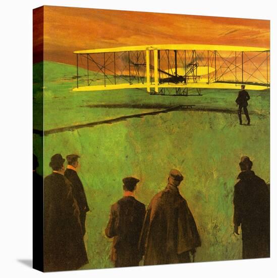 The First Flight by the Wright Brothers at Kitty Hawk-English School-Premier Image Canvas