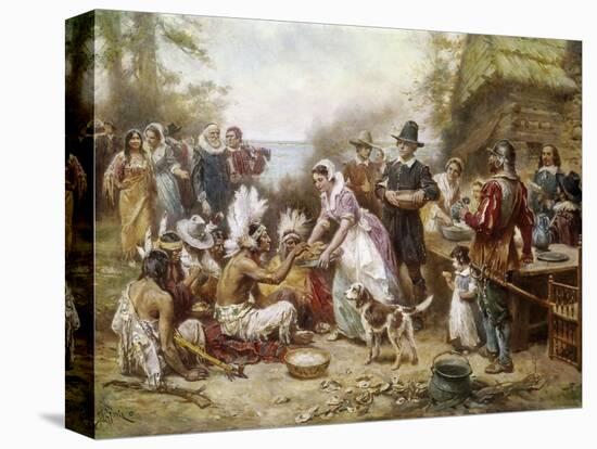 The First Thanksgivng, 1621-Jean Leon Gerome Ferris-Premier Image Canvas