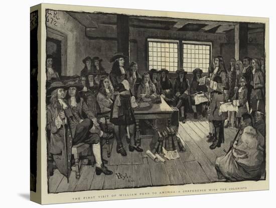 The First Visit of William Penn to America, a Conference with the Colonists-Howard Pyle-Premier Image Canvas