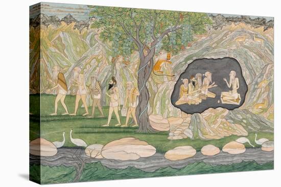 The Five Siddhas Make their Way to the Kailasha Mountains, C.1820-Purkhu-Premier Image Canvas