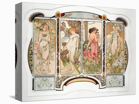 The Flowers: Variant 2, 1898-Alphonse Mucha-Premier Image Canvas