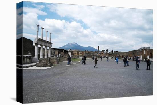 The Forum of Pompeii with Mount Vesuvius in the Background, Pompeii, Campania, Italy-Oliviero Olivieri-Premier Image Canvas