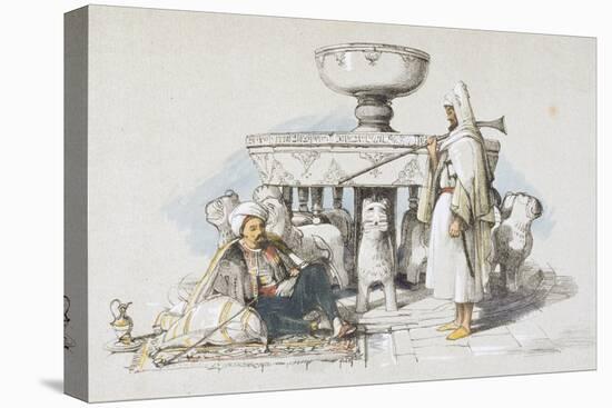 The Fountain of the Lions, Vignette from 'sketches and Drawings of the Alhambra', 1835 (Litho)-John Frederick Lewis-Premier Image Canvas