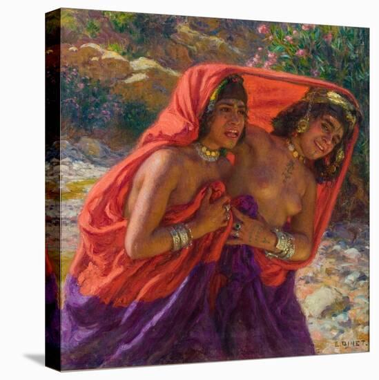 The Frightened Bathers; La Fuite Des Baigneuses (Oil on Canvas)-Alphonse Etienne Dinet-Premier Image Canvas