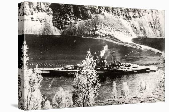 The German Battleship Tirpitz, Probably Photographed in a Norwegian Fjord-null-Premier Image Canvas