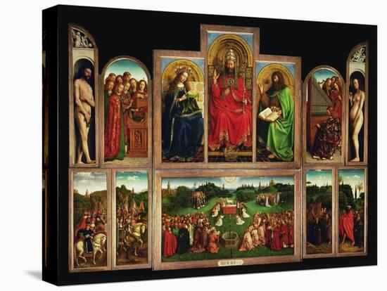 The Ghent Altar, Polyptych with the Adoration of the Mystical Lamb, 1432-Jan van Eyck-Premier Image Canvas