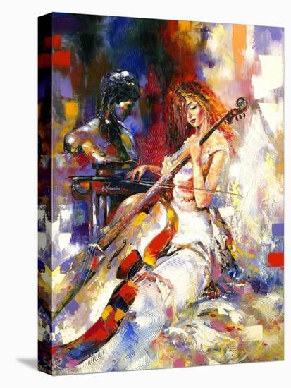 The Girl Plays A Violoncello-balaikin2009-Stretched Canvas