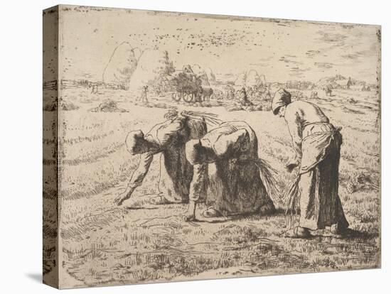 The Gleaners, C.1855-56 (Etching on Chine Collé)-Jean-Francois Millet-Premier Image Canvas