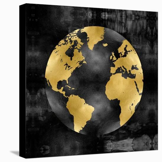 The Globe Gold on Black-Russell Brennan-Stretched Canvas