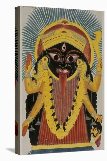 The Goddess Kali. Kalighat Style. Calcutta, India, 1845-null-Premier Image Canvas