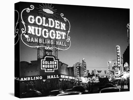 The Golden Nugget Gambling Hall Lighting Up Like a Candle-J. R. Eyerman-Premier Image Canvas