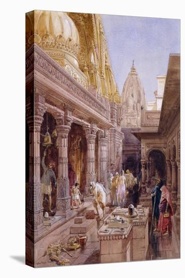 The Golden Temple, Benares, 1862 (Pencil and W/C, with Touches of White and Gum Arabic)-William 'Crimea' Simpson-Premier Image Canvas