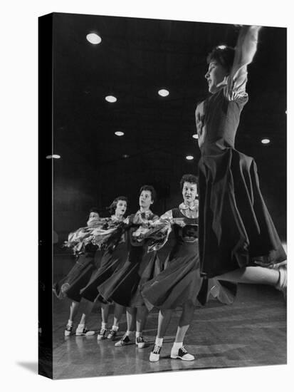 The Good-Girls of Central Catholic High School Performing their Cheerleading Act in the Gym-Nat Farbman-Premier Image Canvas