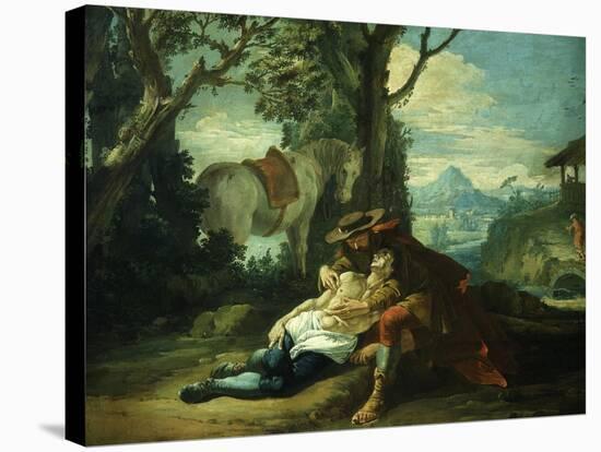 The Good Samaritan - Samaritan Helping Wounded Robbed Man-Domenico Fontebasso-Premier Image Canvas
