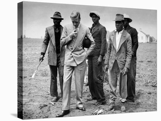 The Governor of the Bahamas Duke of Windsor Visiting with Bahamian Farm Laborers During WWII-Peter Stackpole-Premier Image Canvas