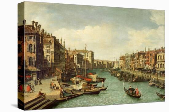 The Grand Canal Near the Rialto Bridge, Venice, C.1730-Canaletto-Premier Image Canvas