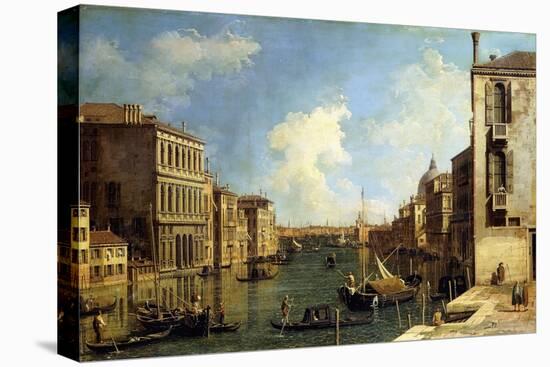 The Grand Canal, Venice, Looking East from the Campo Di San Vio-Canaletto-Premier Image Canvas